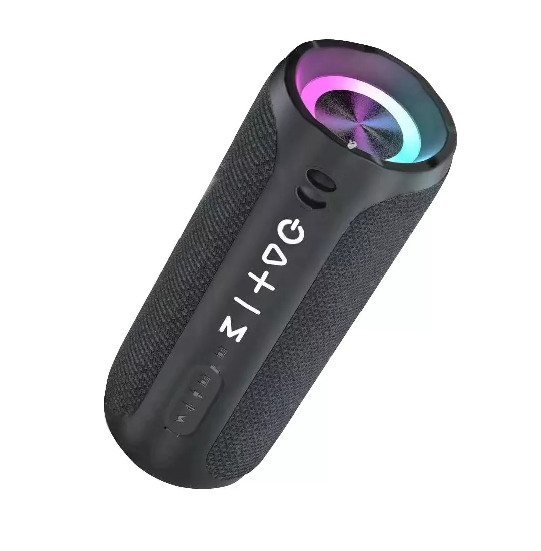 Bocina Bluetooth Portátil Impermeable Altavoz Con Rgb Luces Negro