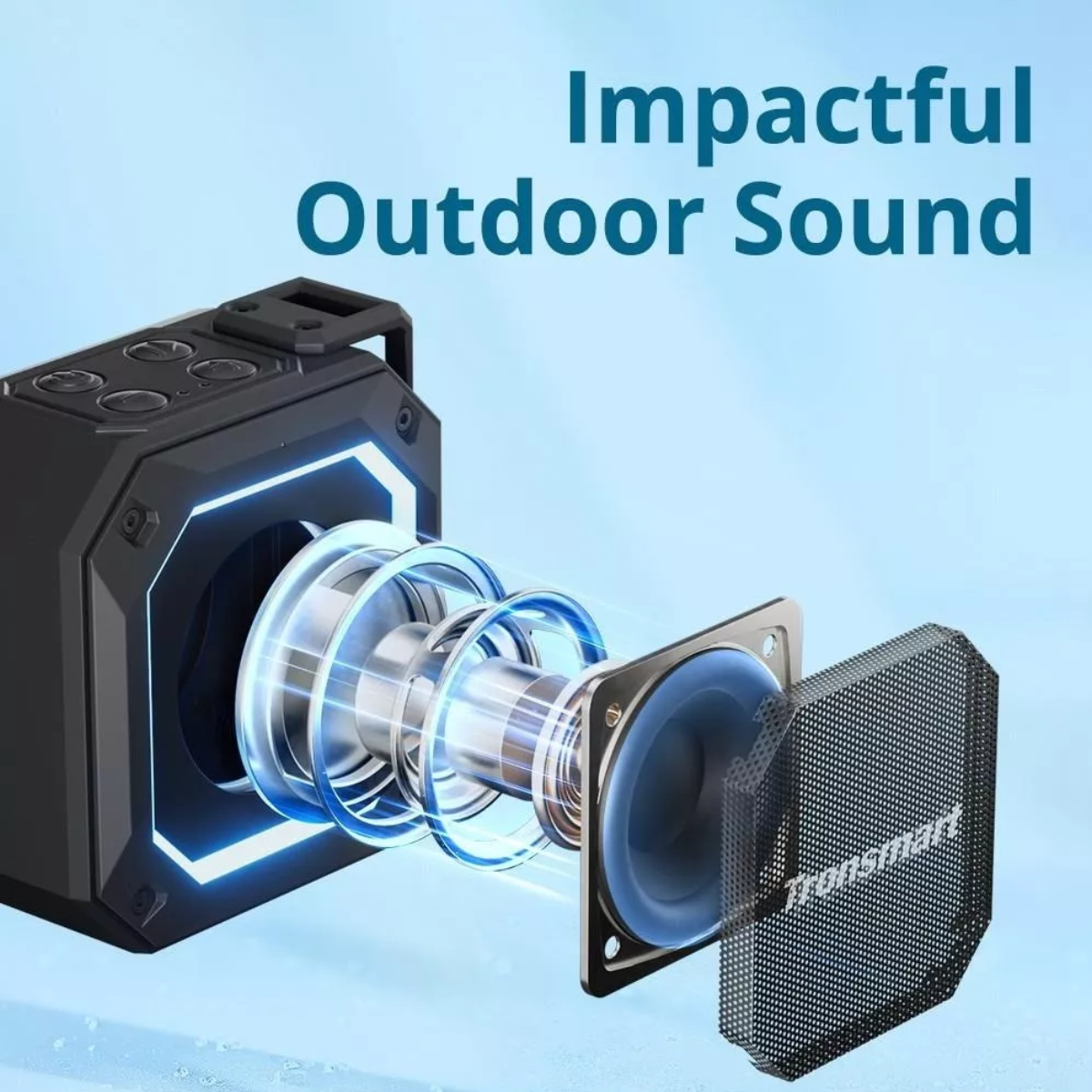 Tronsmart 2 Parlante Bluetooth 5.3 Portatil Acuatico Negro