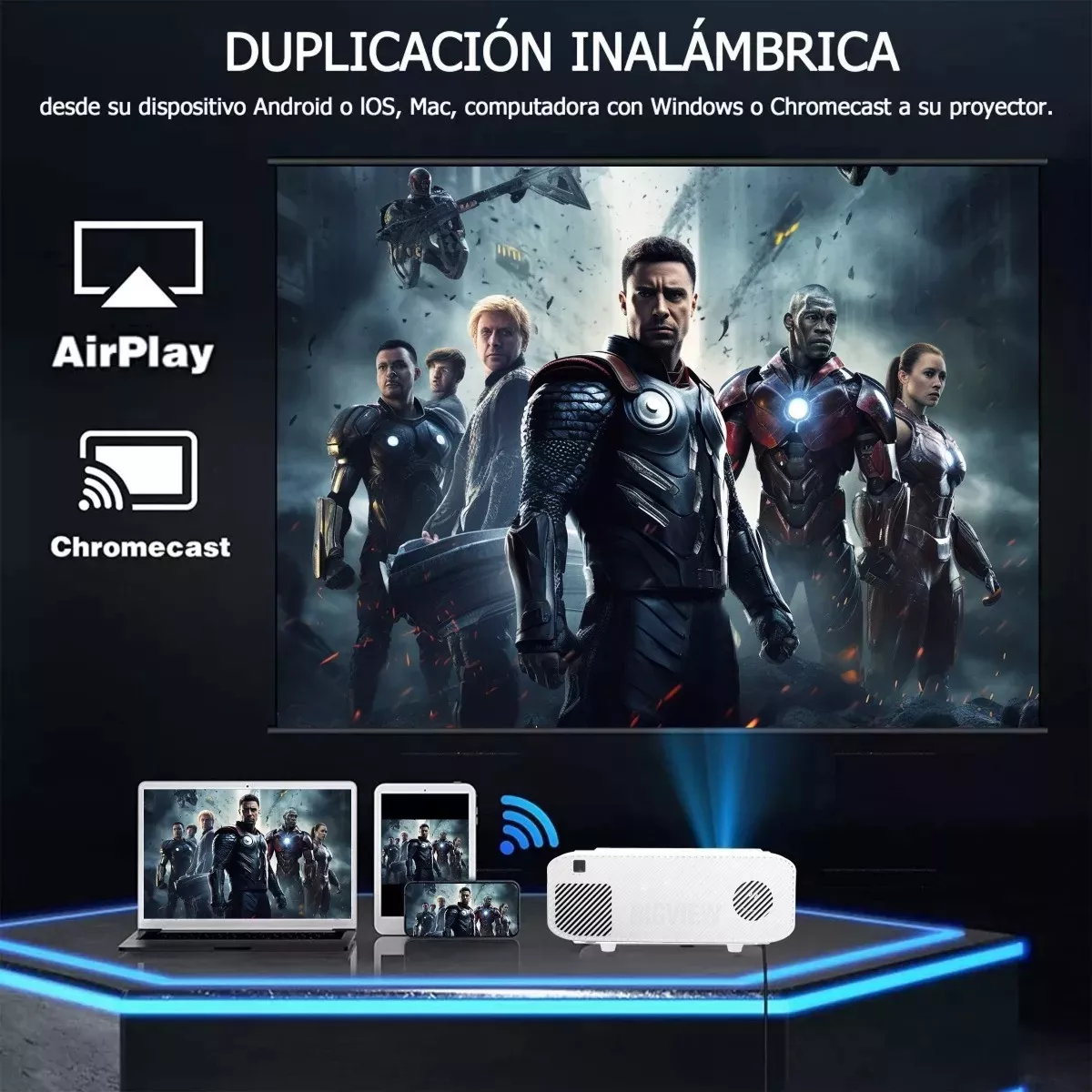 Proyector mini BIGVIEW T01 5000lm blanco 100V/240V Blanco