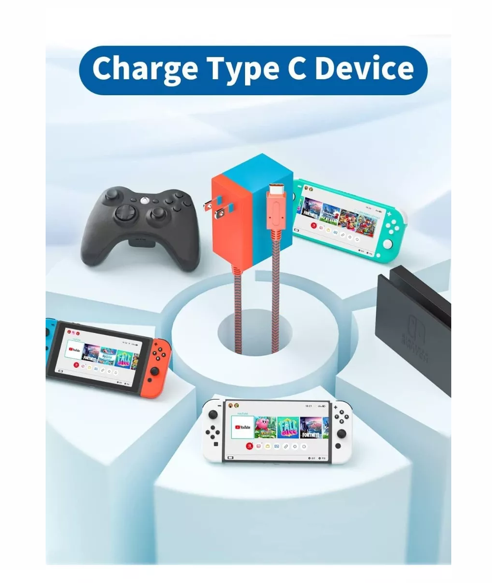 Cargador Para Nintendo Switch 5v 1.5a/ 15v 2.6a Ac Adaptador Rojo