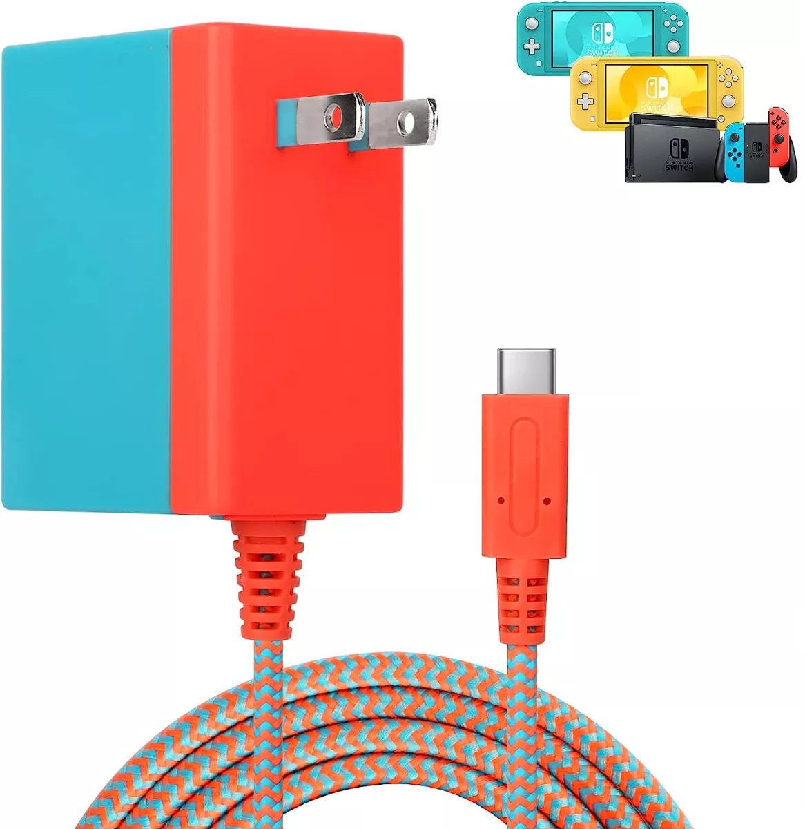 Cargador Para Nintendo Switch 5v 1.5a/ 15v 2.6a Ac Adaptador Rojo