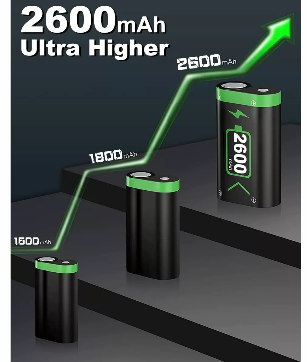 Batería Recargable Para Mando Xbox One/s/x/elite, 2x2600mah Negro