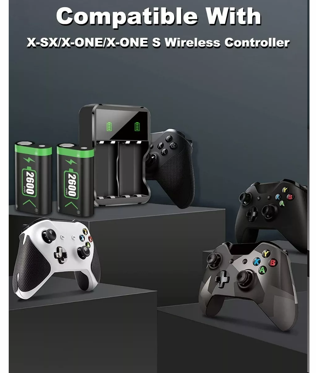 Batería Recargable Para Mando Xbox One/s/x/elite, 2x2600mah Negro
