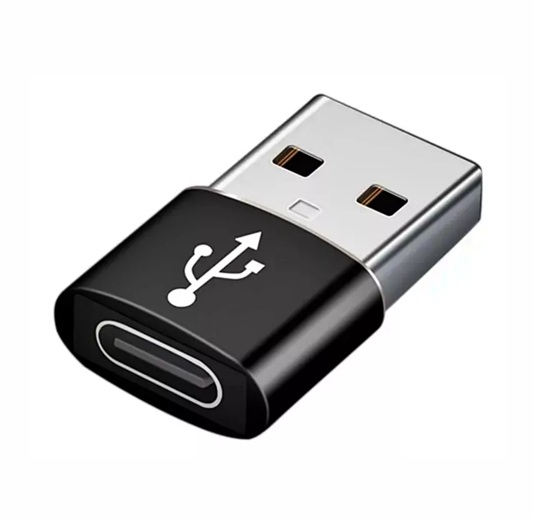 Adaptador Usb Tipo C Hembra A Usb Macho Negro