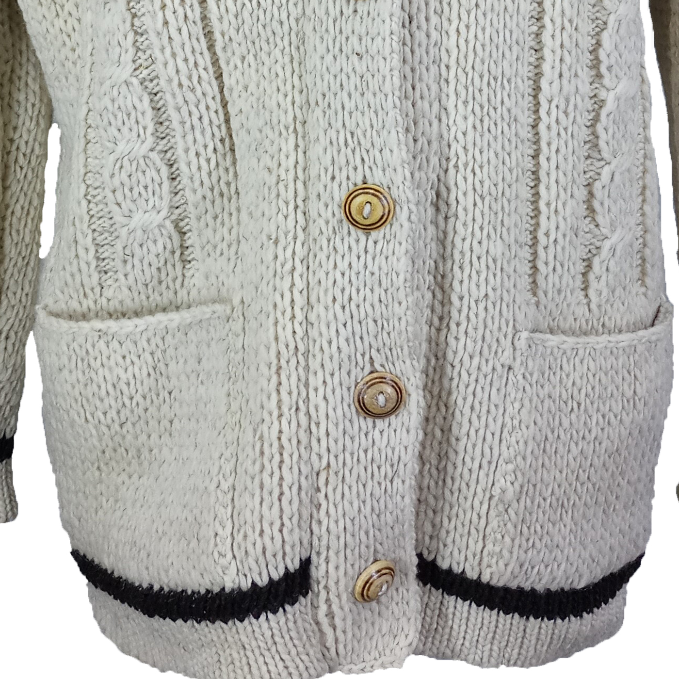 Suéter Abrigo de botónes Beige 100% lana natural.