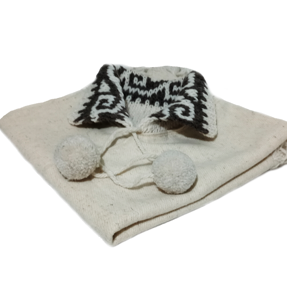 Capa Abrigo Kimono lana natural color veige