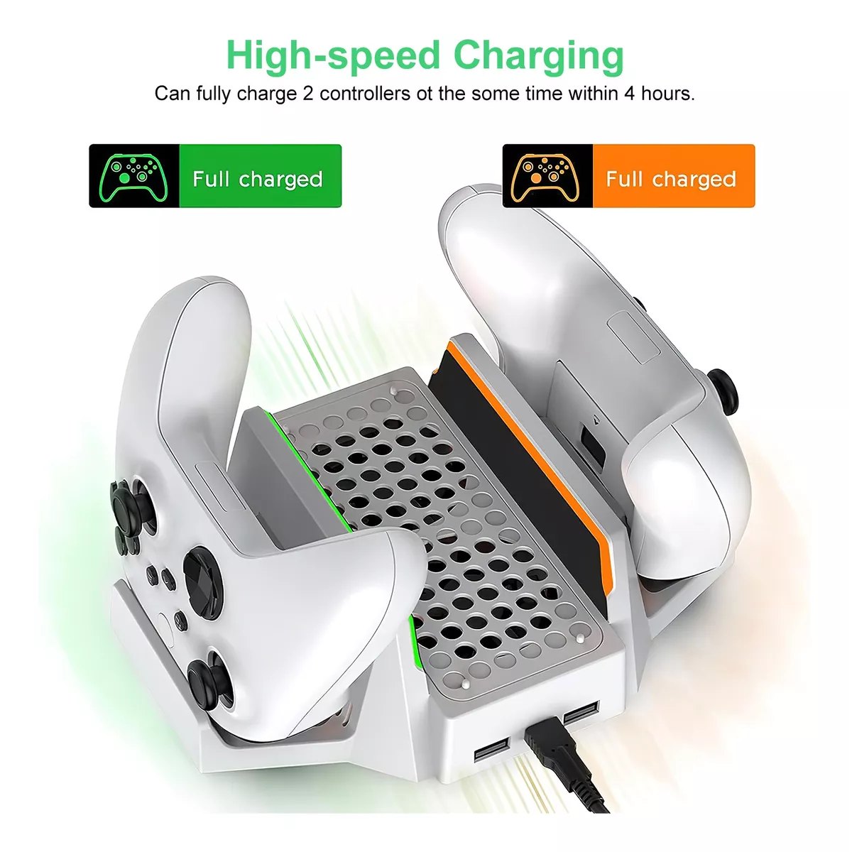 Base Ventilador Para Xbox Series S Con 2 Pilas Recargables Blanco