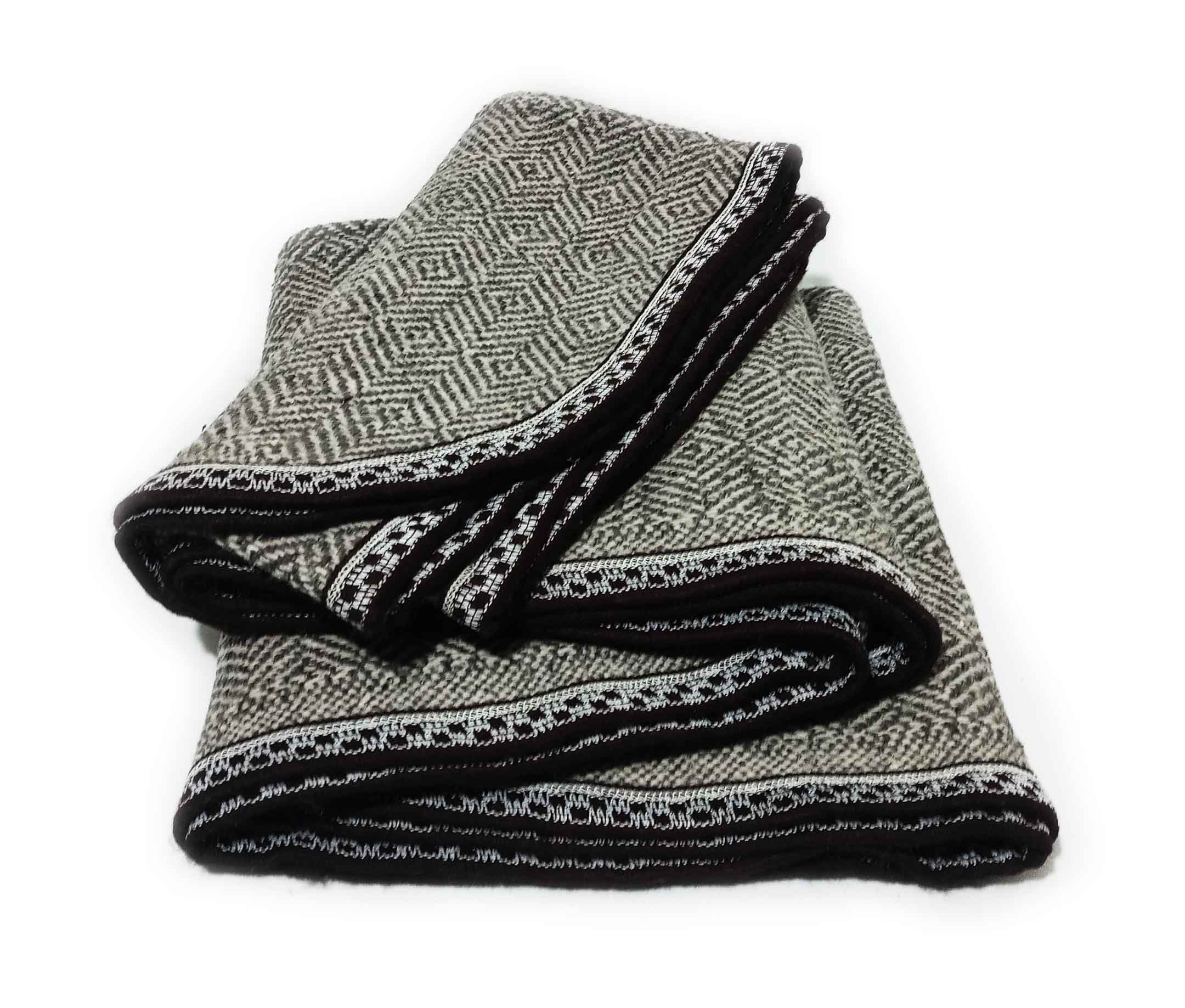 Cobertor Cobija Colcha 100% de lana natural de oveja en color gris