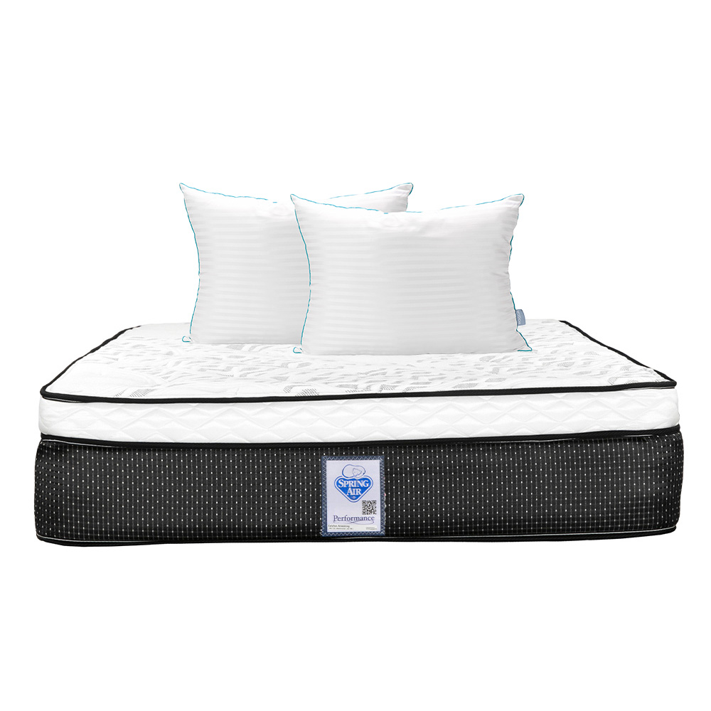 Colchón Queen Size Spring Air Armstrong Con Almohadas Royal Twin