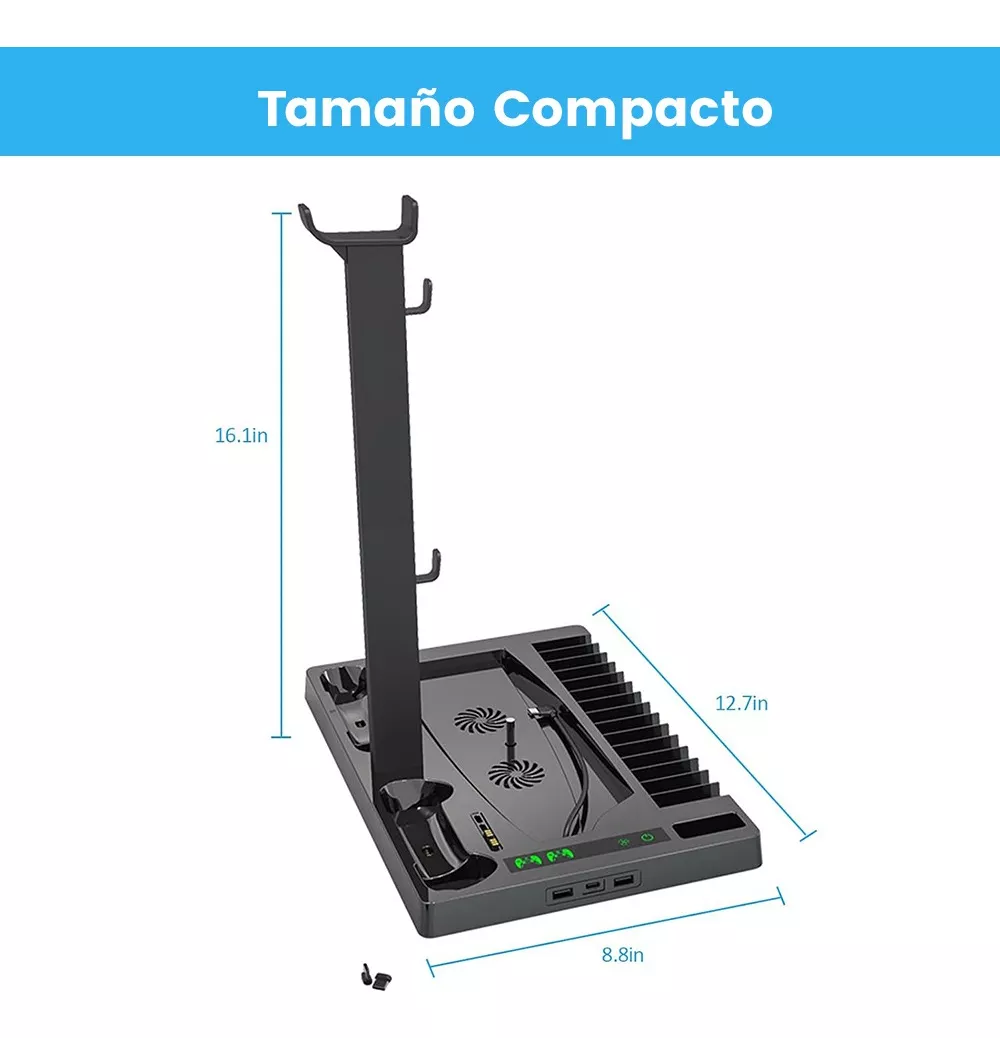 Ps5 Base De Carga Y Refrigeración Negro