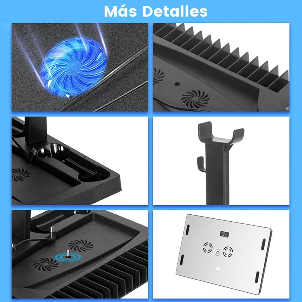 Ps5 Base De Carga Y Refrigeración Negro