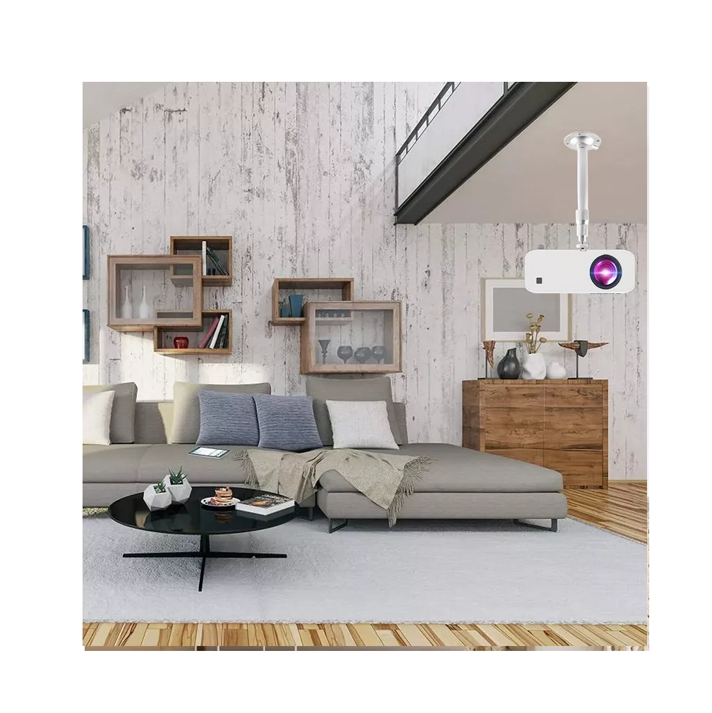 Soporte Para Proyector Y Base Universal Techo Ajustable 360° Blanco