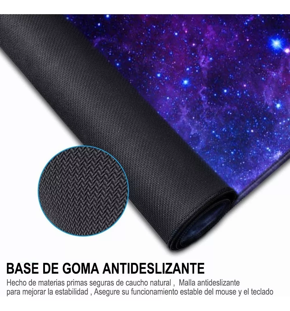 Alfombrilla Ratón 80x30cm Mouse Pad Gamer Color Morado Galaxia