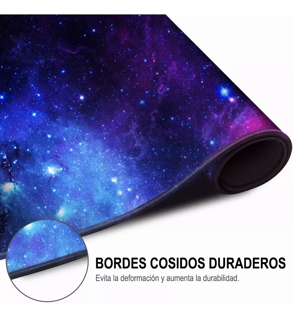 Alfombrilla Ratón 80x30cm Mouse Pad Gamer Color Morado Galaxia