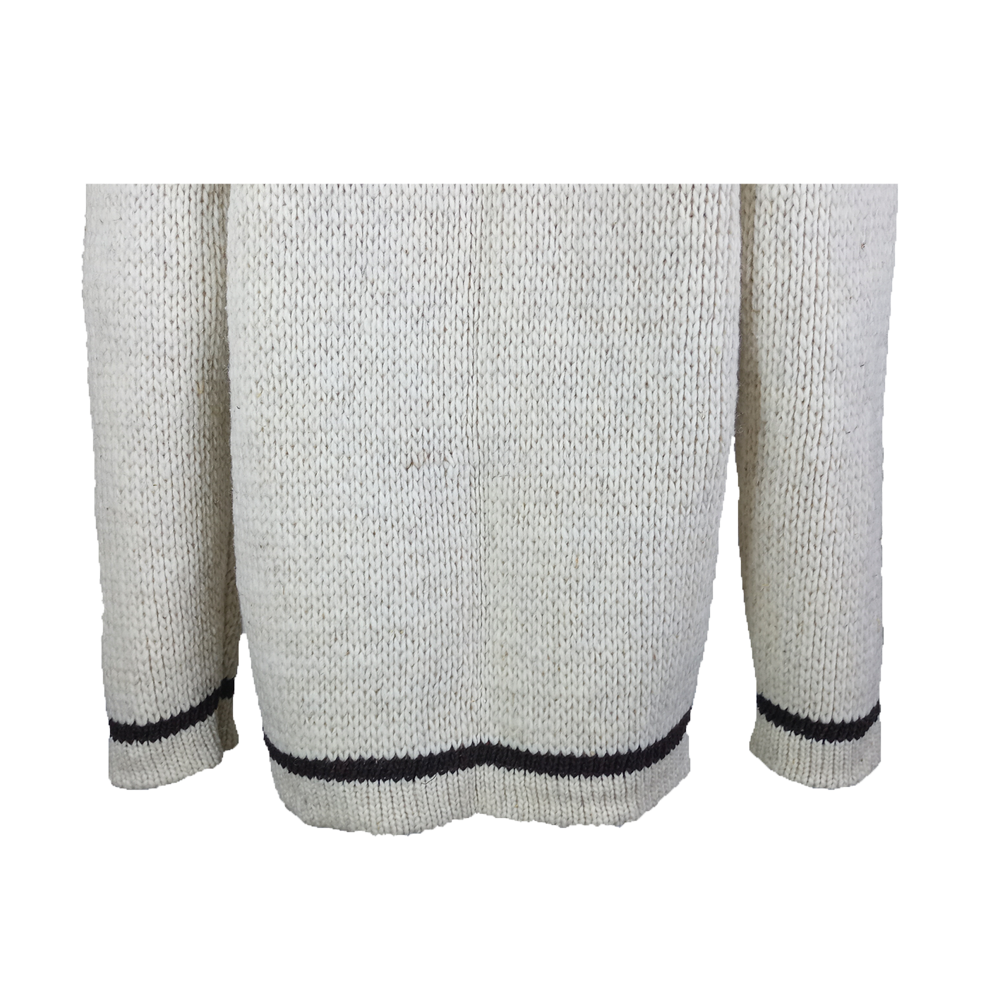 Suéter Chamarra de lana natural de oveja en color beige.