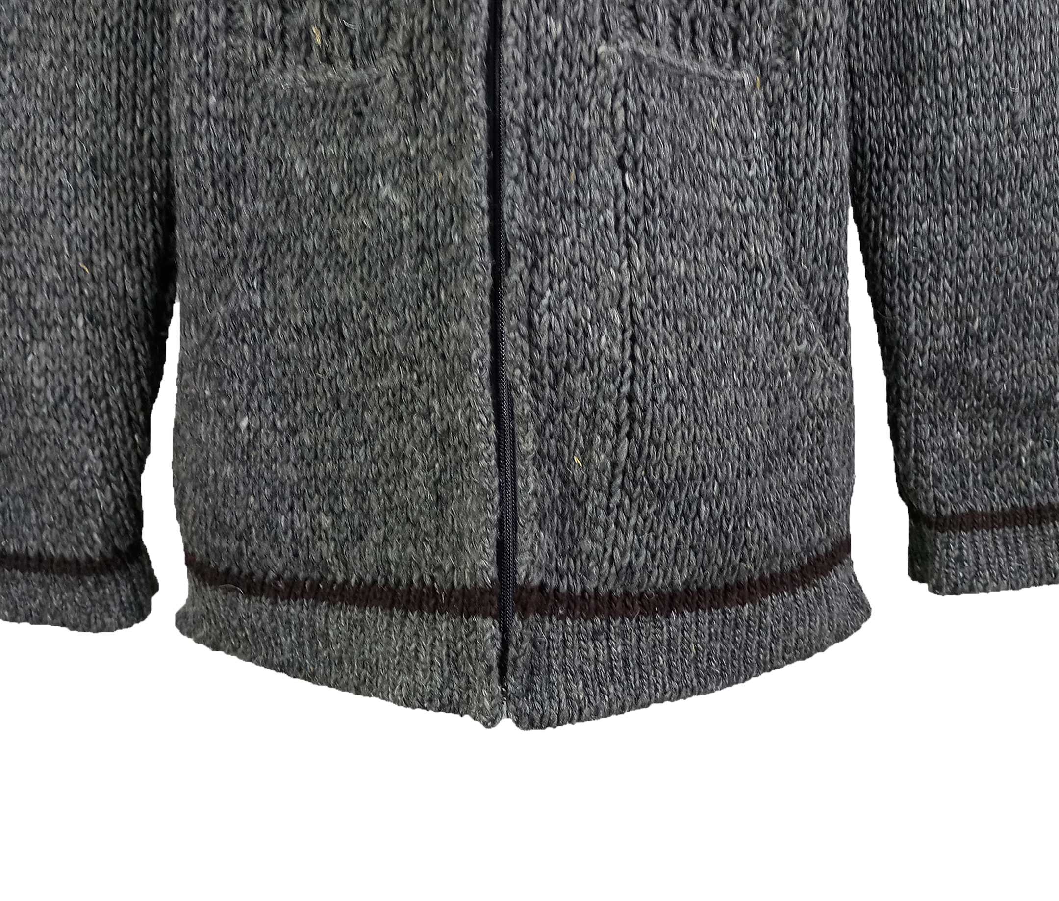 Suéter Chamarra de lana natural de oveja en color Gris.