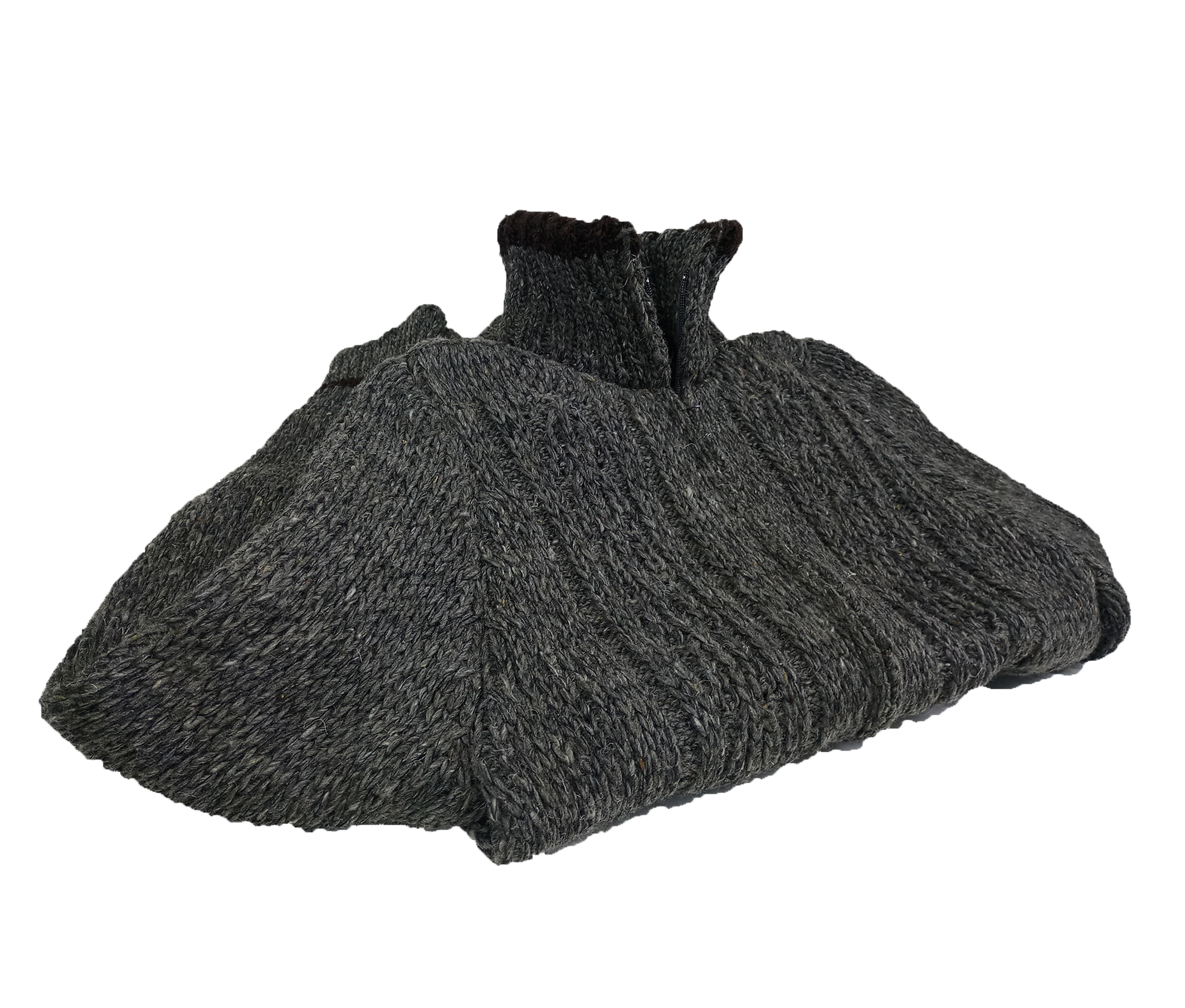 Suéter Chamarra de lana natural de oveja en color Gris.