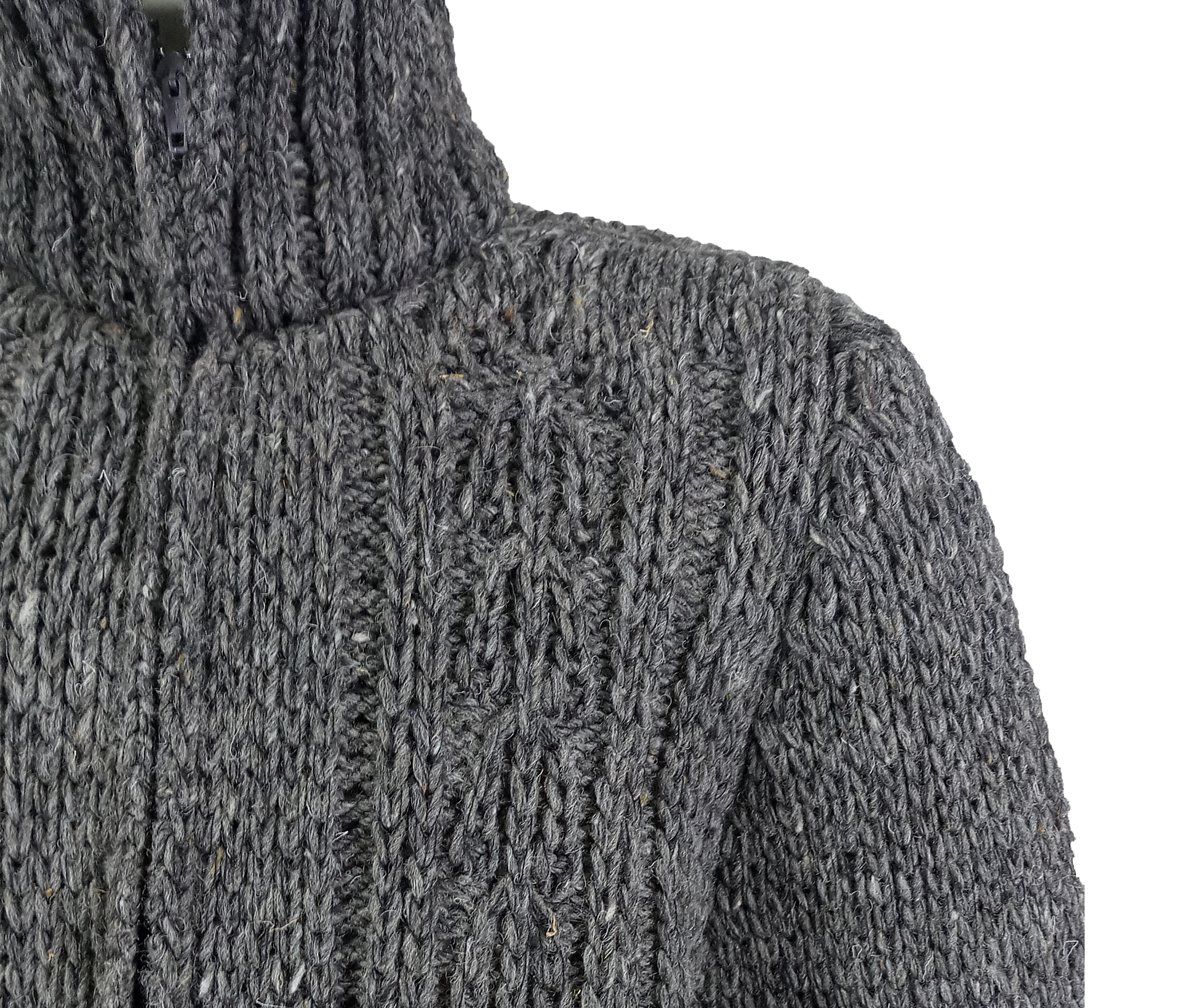 Suéter Chamarra de lana natural de oveja en color Gris.