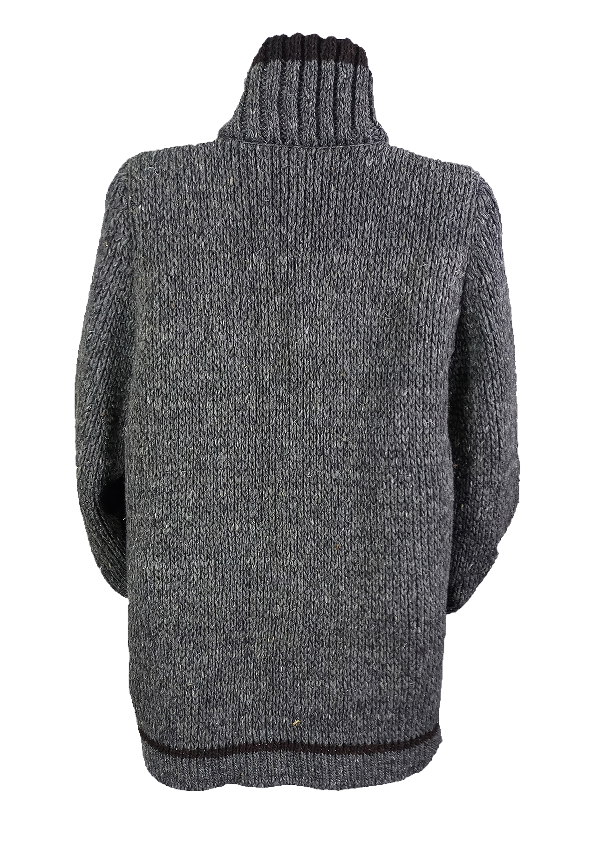 Suéter Chamarra de lana natural de oveja en color Gris.