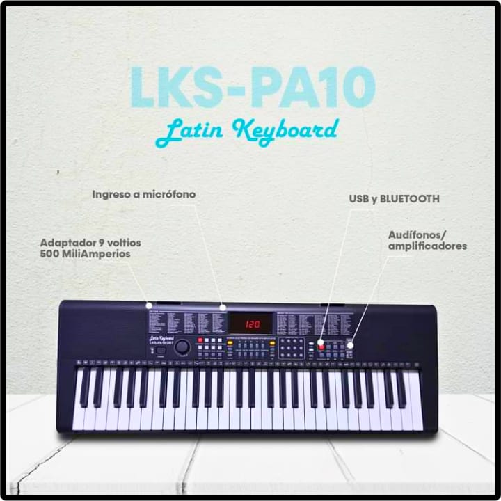 Teclado Musical Latin Keyboard Lks-pa-10 54 Teclas Negro