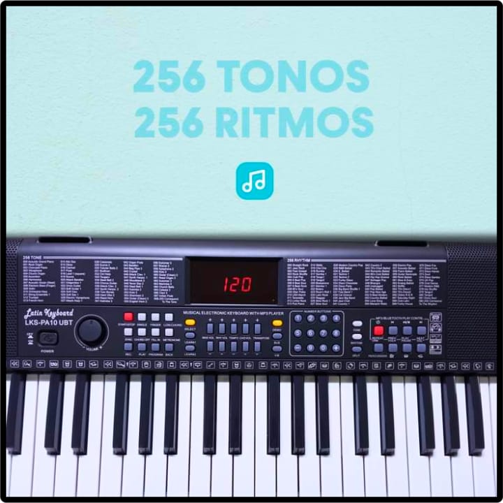 Teclado Musical Latin Keyboard Lks-pa-10 54 Teclas Negro