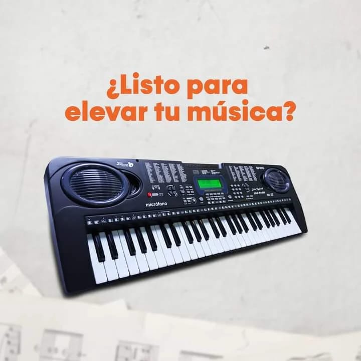 Teclado Musical De 54 Teclas Color Negro Latin Keyboard Lks-pa-08-BK