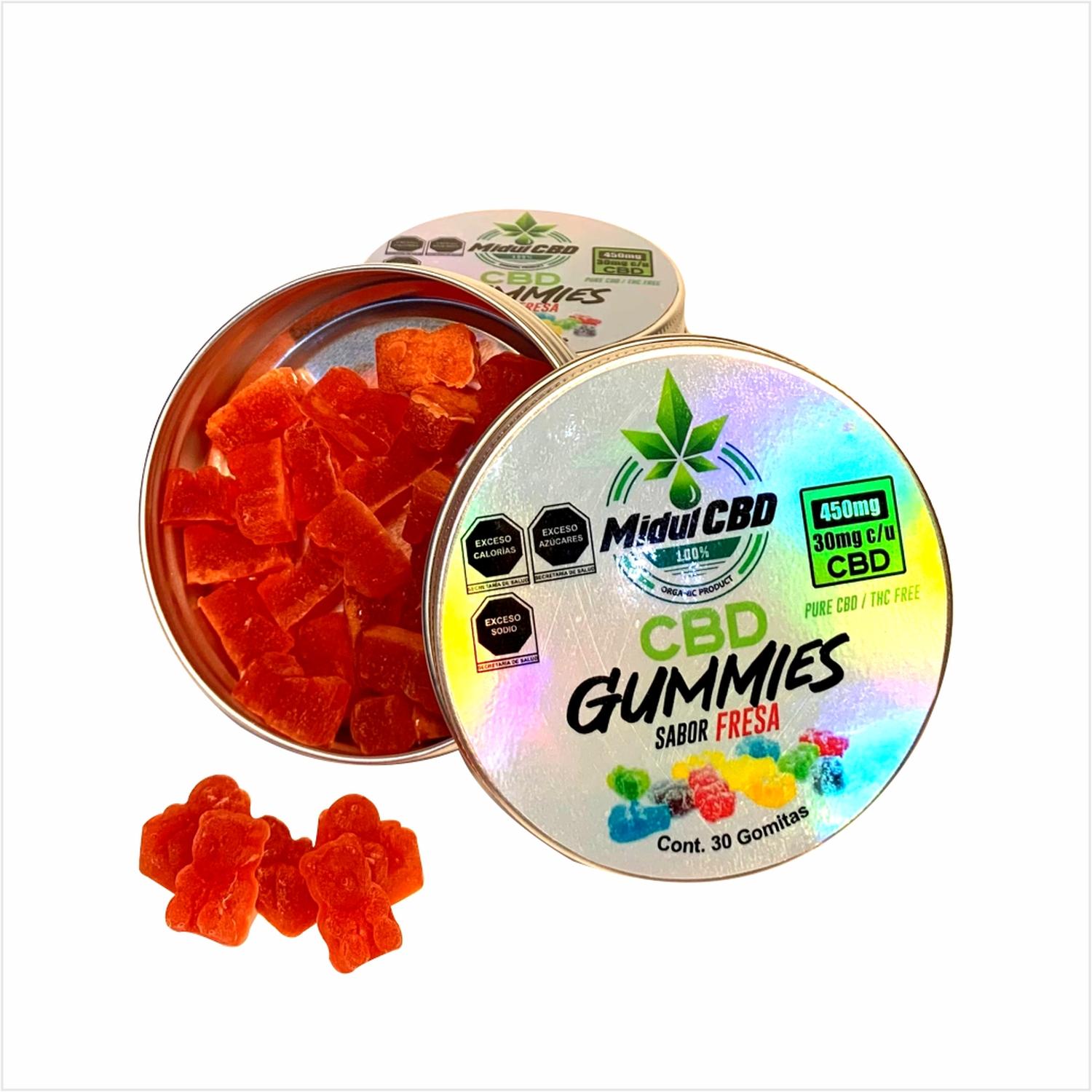 Gomitas de CBD Premium Sabor Naranja 450 mg 15 gomitas