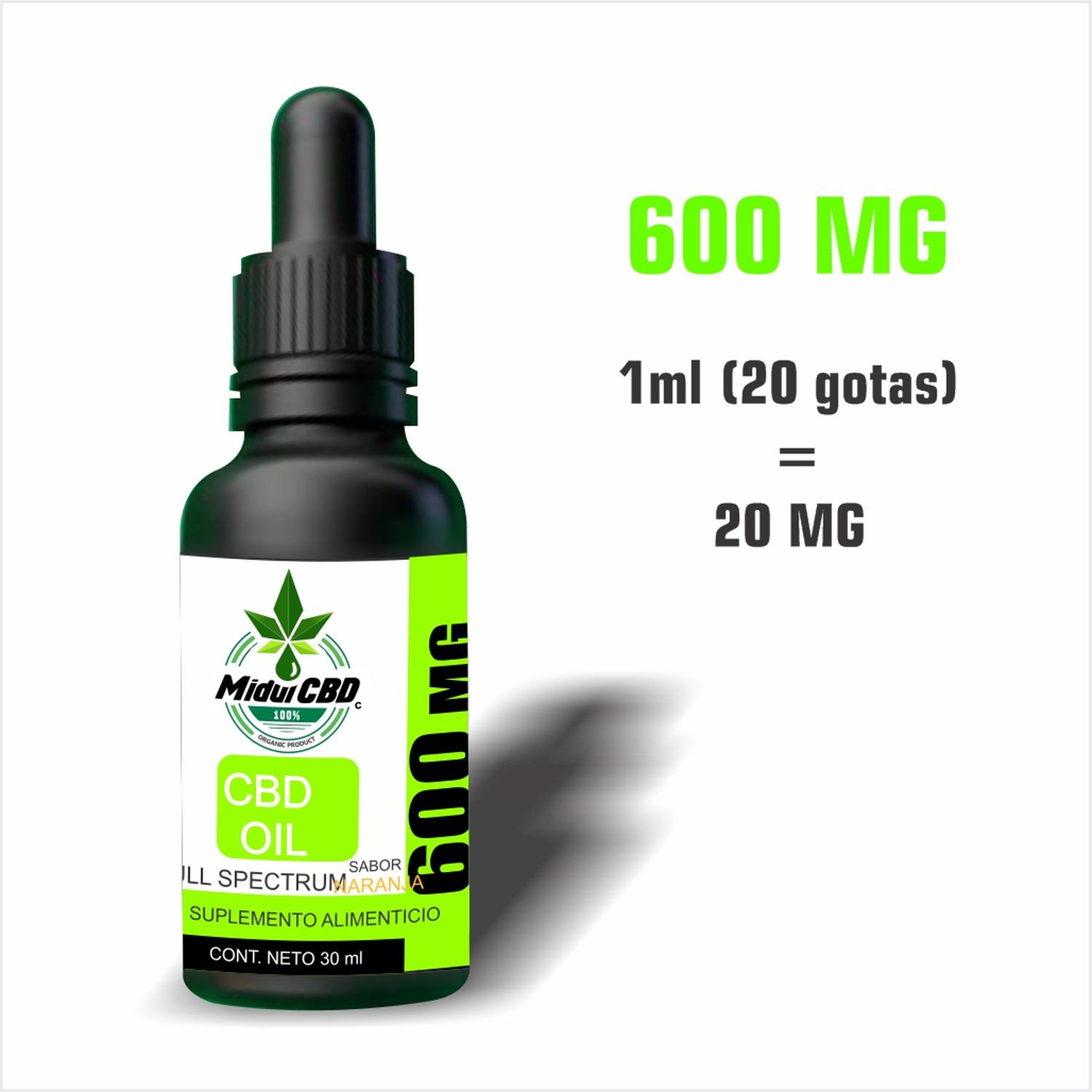 Aceite de CBD Premium Sabor Naranja 600 mg (30ml)