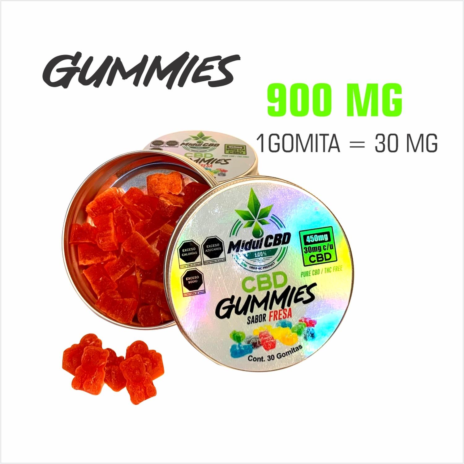 Gomitas de CBD Premium Sabor Naranja 900 mg 30 gomitas