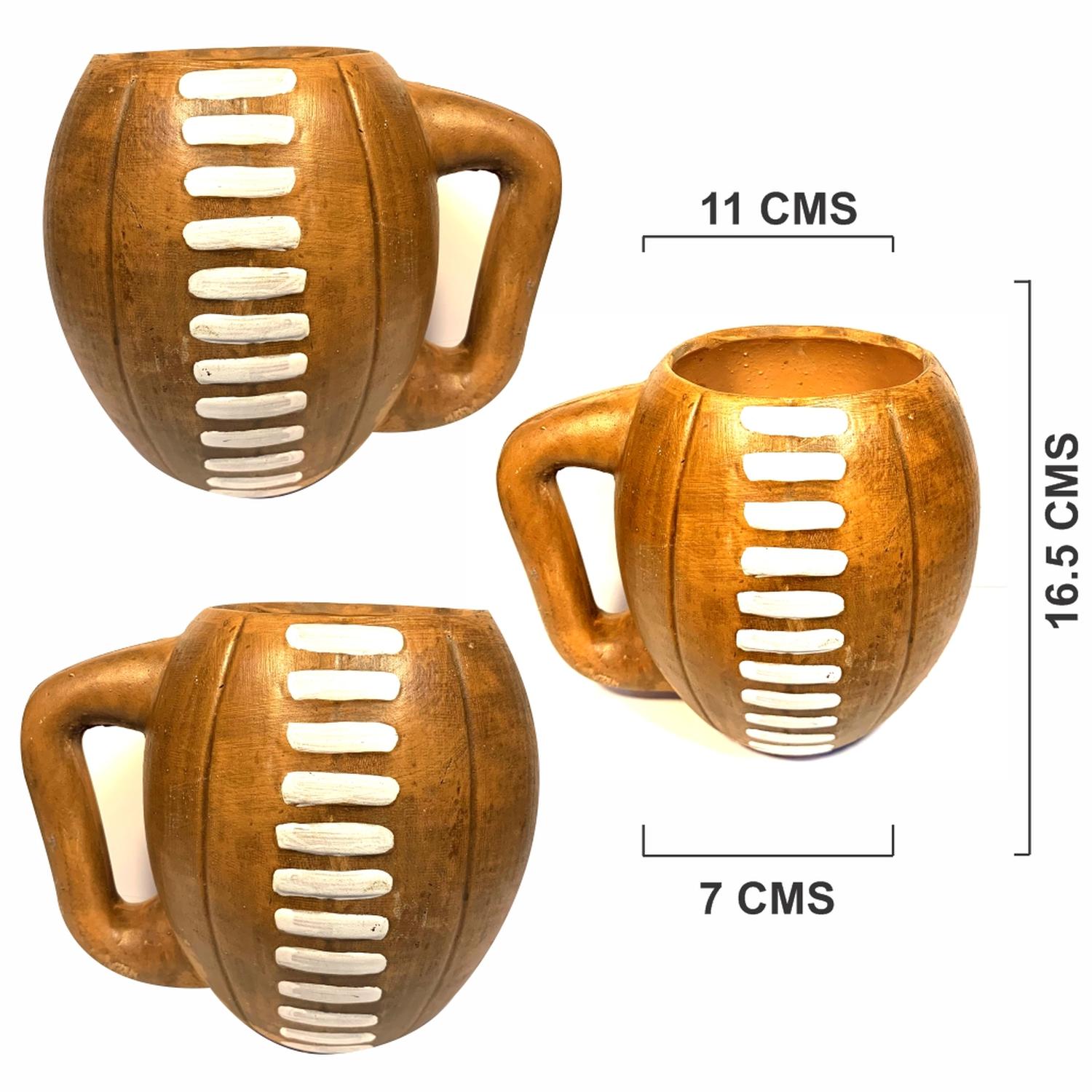 TARRO DE BARRO BALON AMERICANO HECHO A MANO 6 PIEZAS MEDIDA 11 DIIAMETRO X 16 ALTO