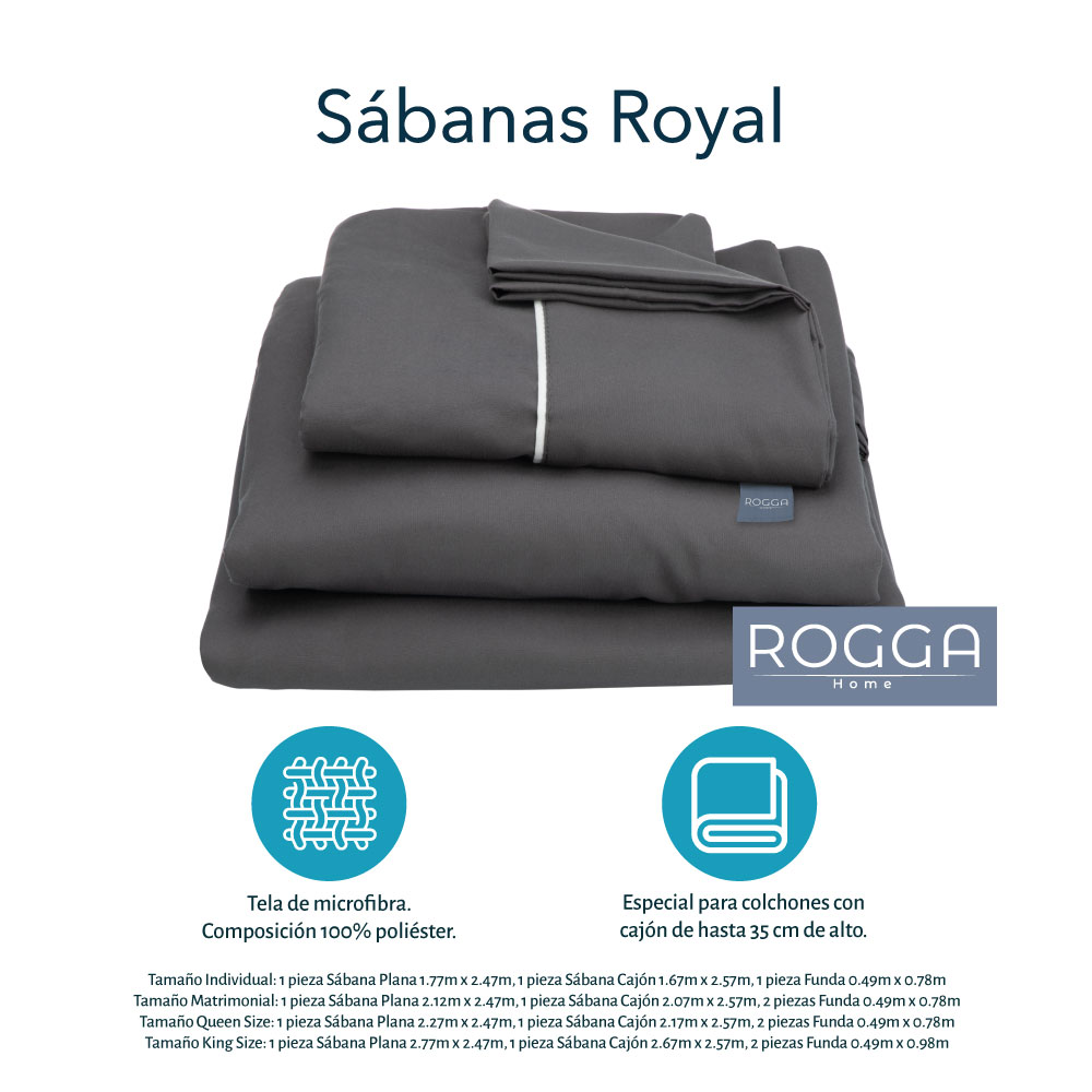 Colchón Matrimonial Spring Air Donovan Con Almohada y Sábanas Royal Color Gris