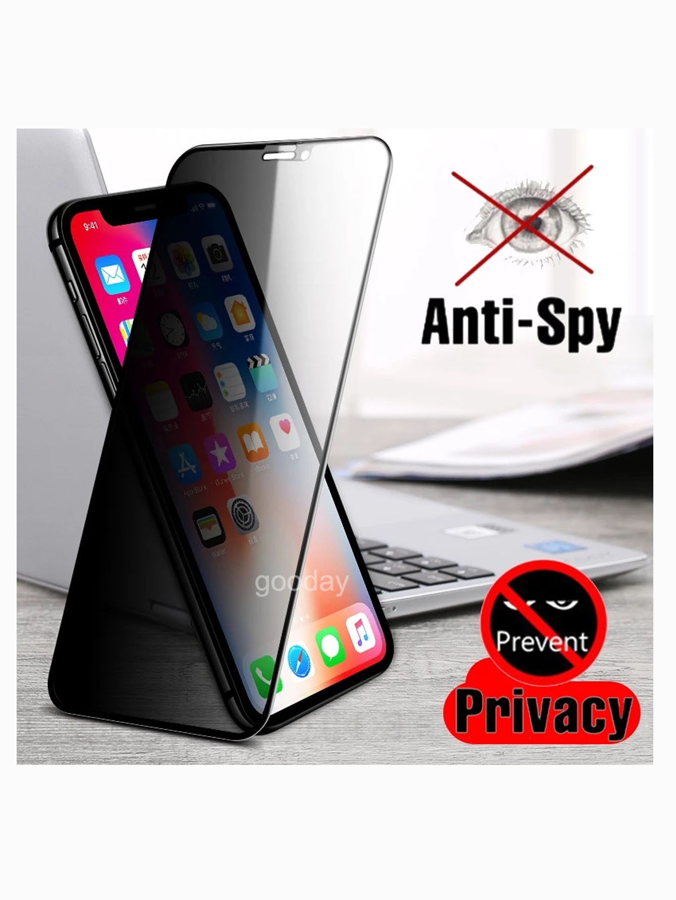 2 Piezas Mica de Privacidad Premium Cristal Templado para Iphone 15 Plus