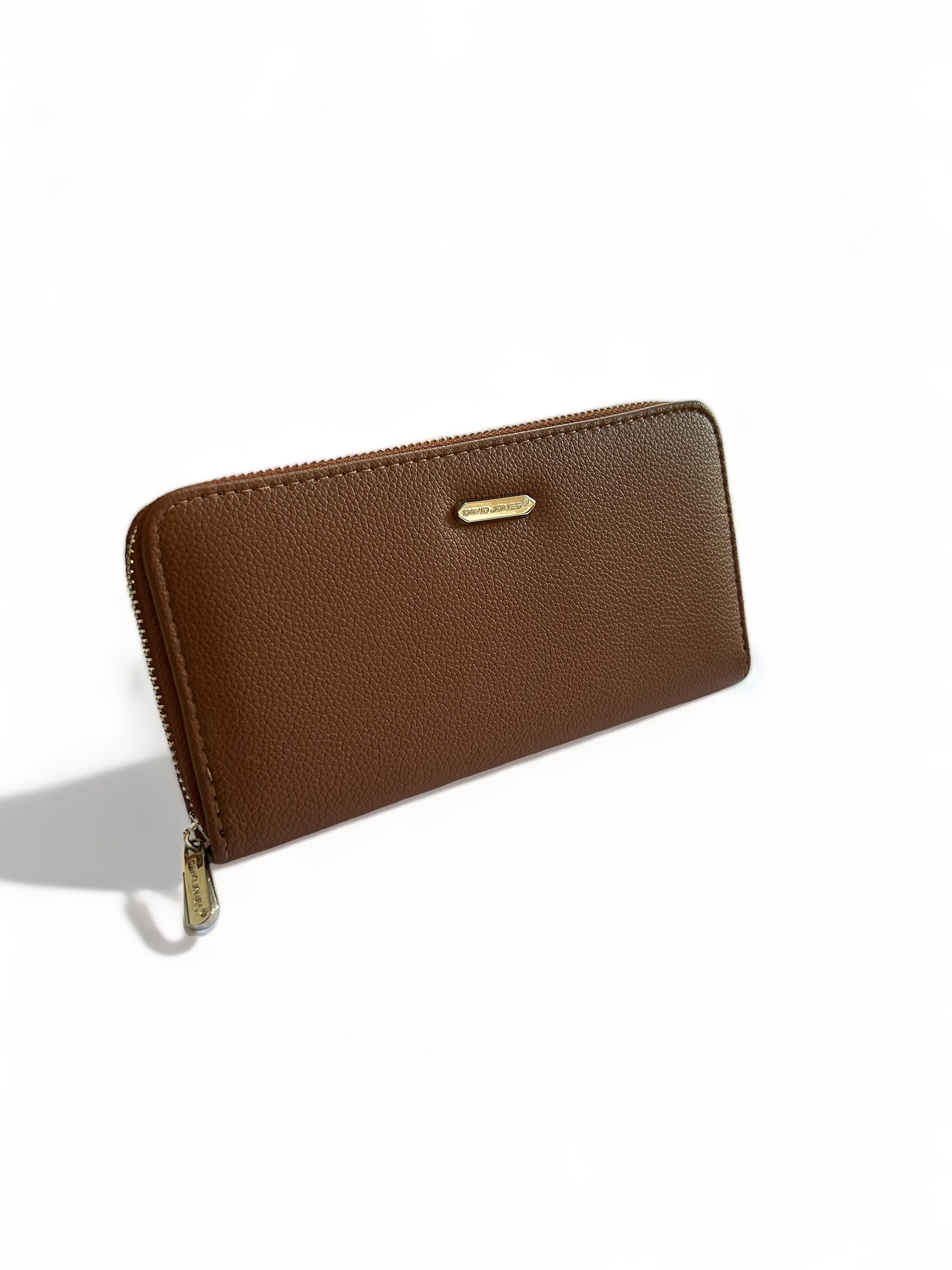 Cartera rectangular con varios compartimientos elegante para mujer de color café