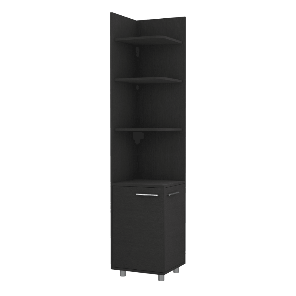 Mueble Esquinero Zendaya, Wengue, con Variedad De Entrepaños