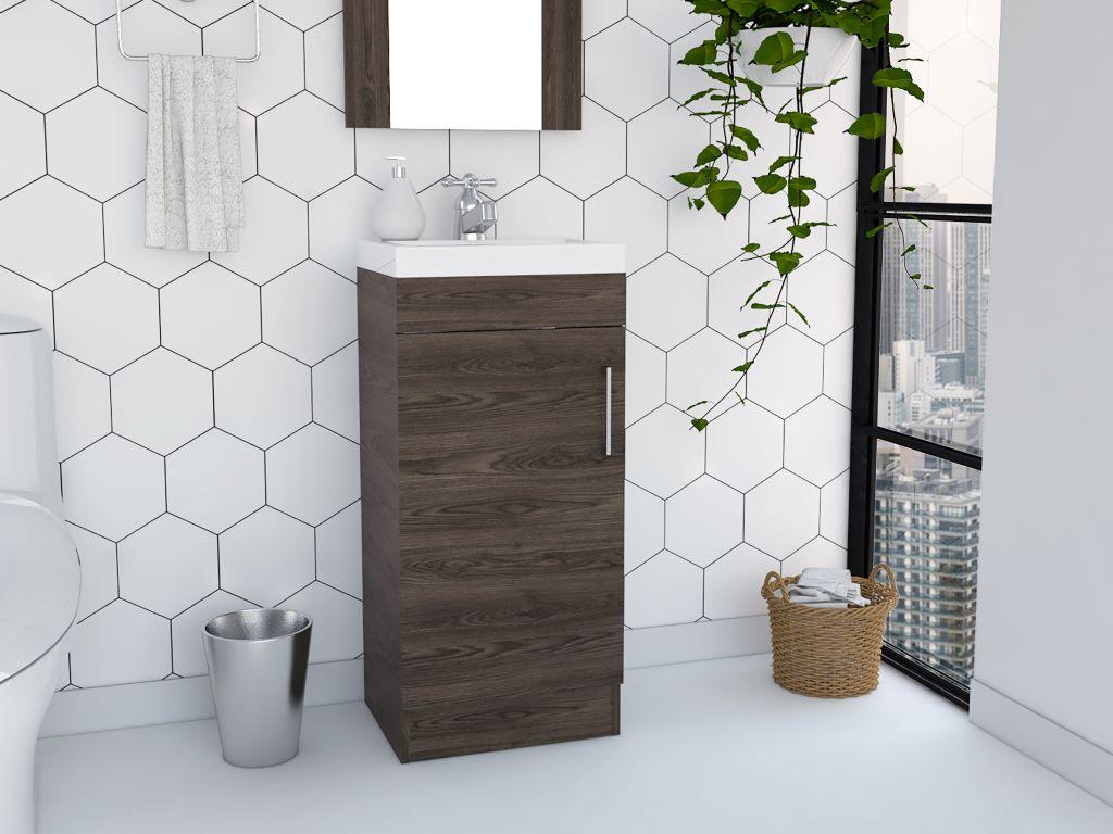 Mueble Lavamanos Oporto, Color Chocolate