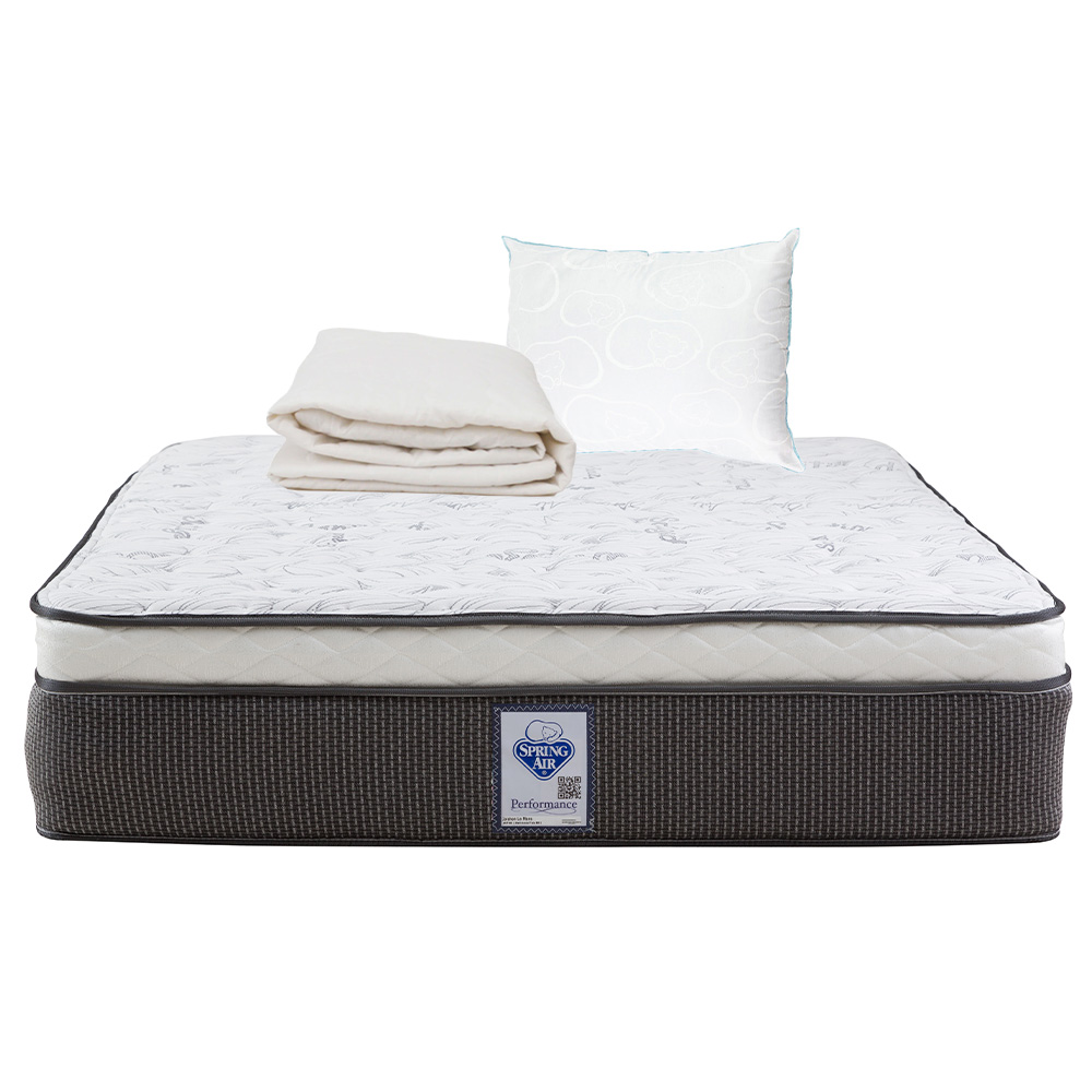 Colchón Matrimonial Spring Air LeMans Con Almohada Oso y Protector Supreme