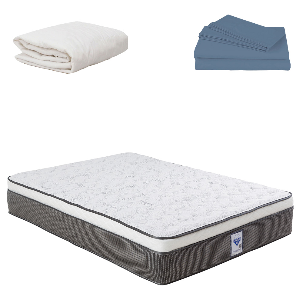 Colchón Matrimonial Spring Air LeMans Con Protector y Sábanas Soft