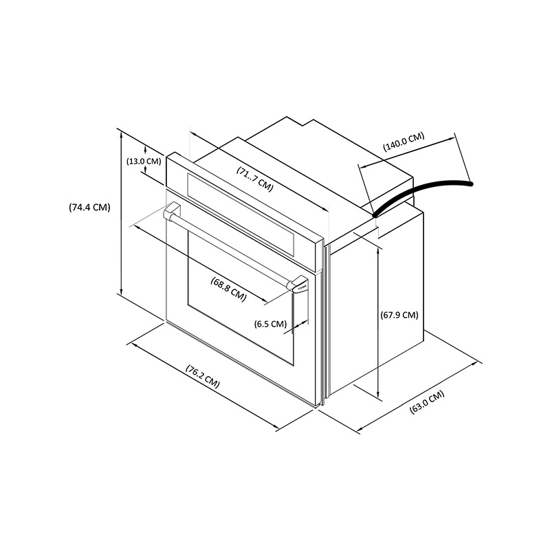 Horno Electrico Profesional De 76CM  Thor Kitchen HEW3001.