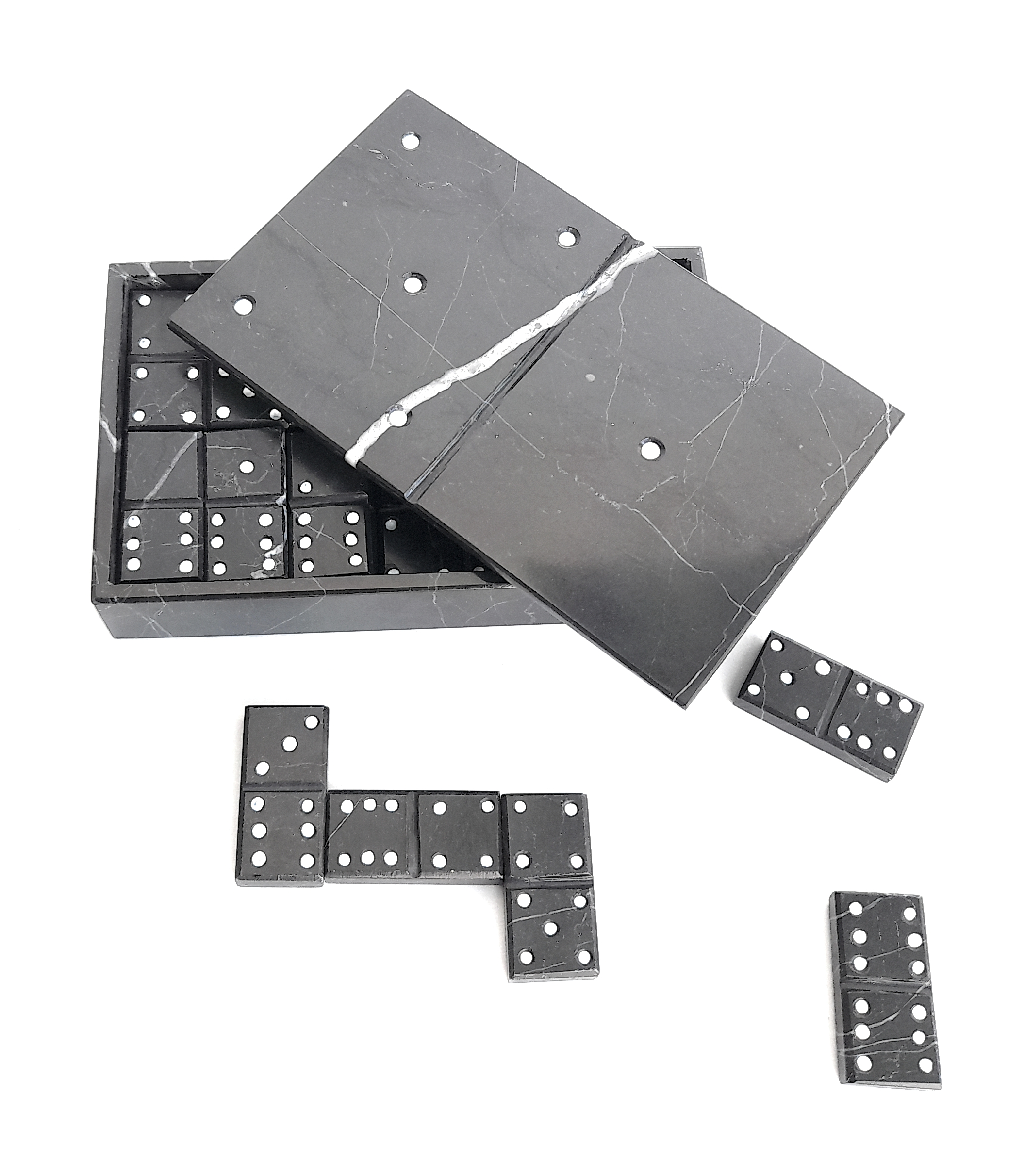 Domino de Marmol Negro Elegancia y distincion para regalar