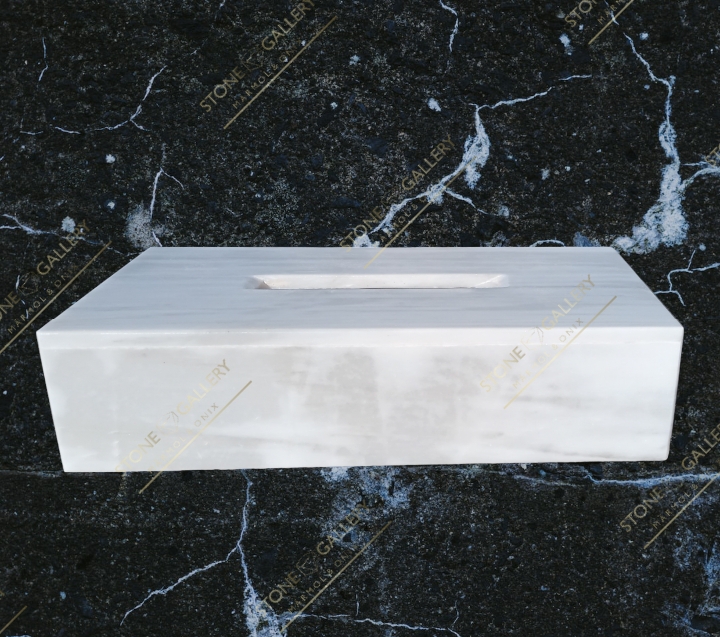 Kleenera de Marmol Blanco, Caja para kleenex de Marmol. Dispensador de Pañuelos Kleenex