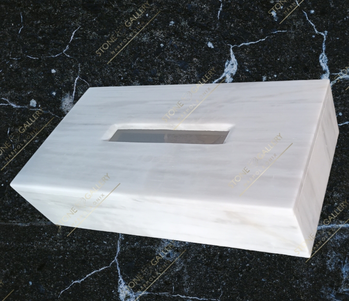 Kleenera de Marmol Blanco, Caja para kleenex de Marmol. Dispensador de Pañuelos Kleenex