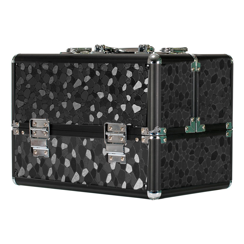 Neceser Cosmetiquera Estuche Maquillaje pedicure metal Negro Piedra