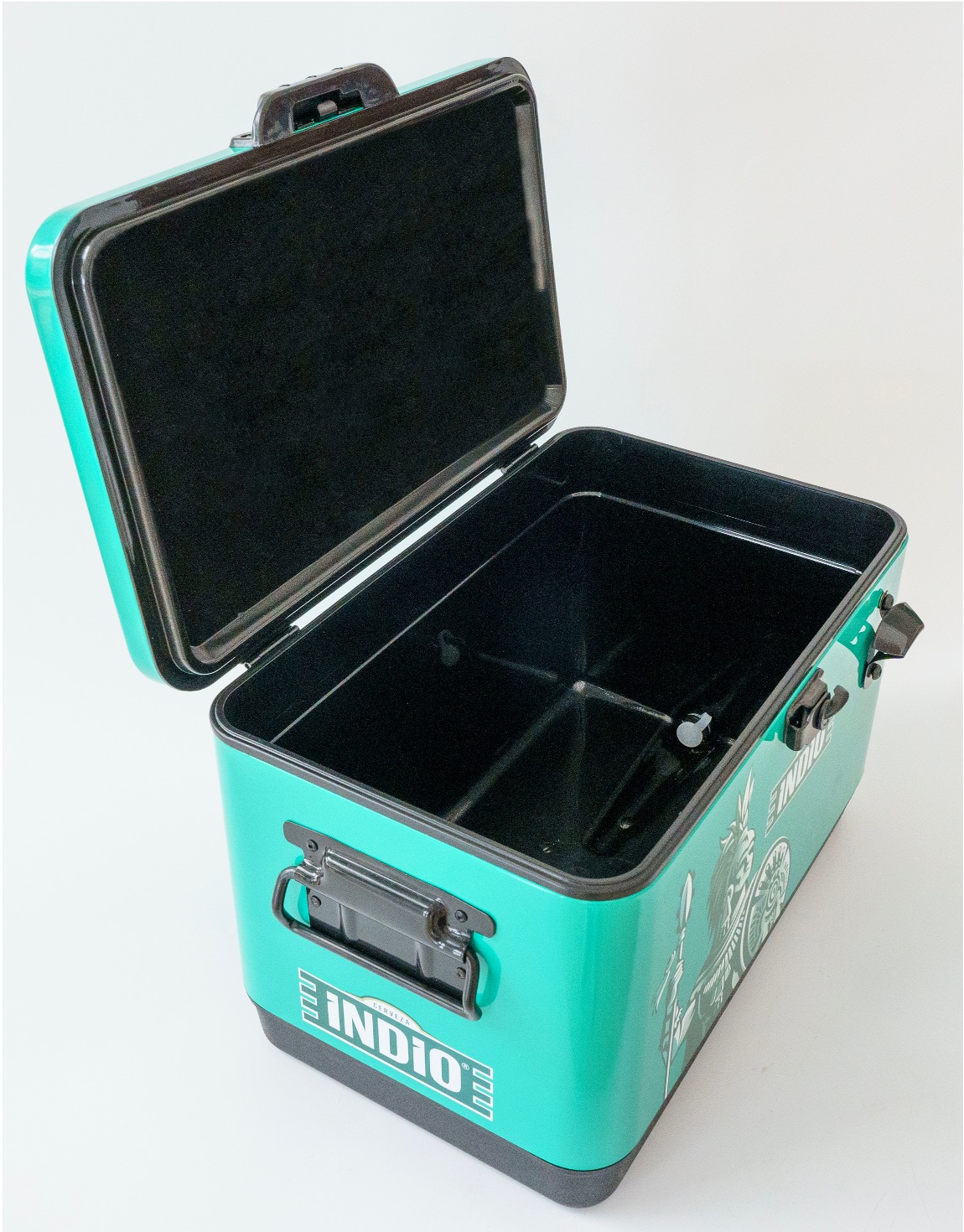 Hielera Metálica Indio color verde de 30 lt con capacidad para 36 latas