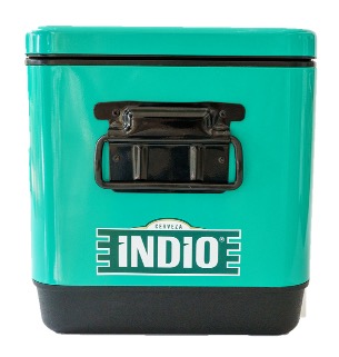 Hielera Metálica Indio color verde de 30 lt con capacidad para 36 latas