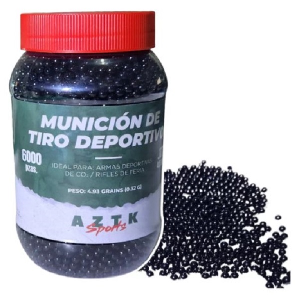 Balines Munición De Acero Negra 4.5mm 6000 Pzs Co2 Feria