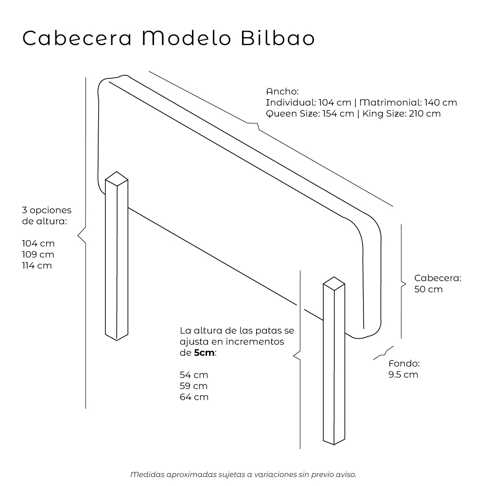 Cabecera Queen Size Dicasa Bilbao Hawaii Negro