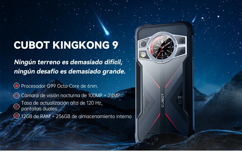 Cubot KingKong 9 24GB RAM(12GB+12GB extendidos) 256GB Helio G99 FHD 120Hz IP68