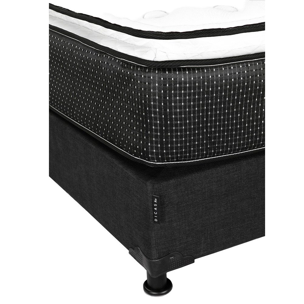 Colchón Matrimonial Spring Air Donovan Con Box Belu Negro y Almohada Royal