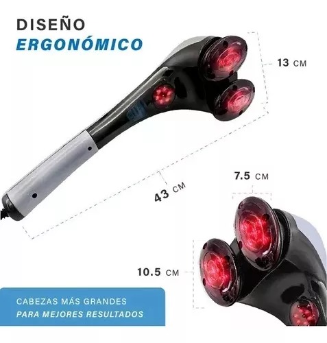 Masajeador Electrico Doble Cabeza Infrarrojo Cuerpo Completo