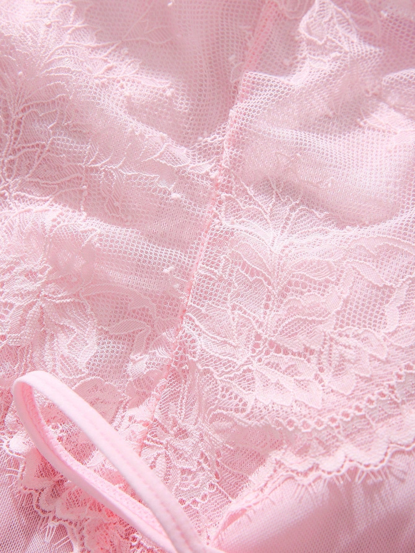 Vestido para dormir con encaje en contraste de malla con braga para mujer